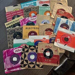 Vintage Vinyl Record‎ Collection Lot of 23 45 RPM Records Vinyls